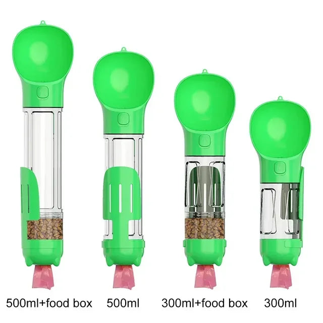 3-in-1 Portable Cat & Dog Water Bottle and Food Feeder