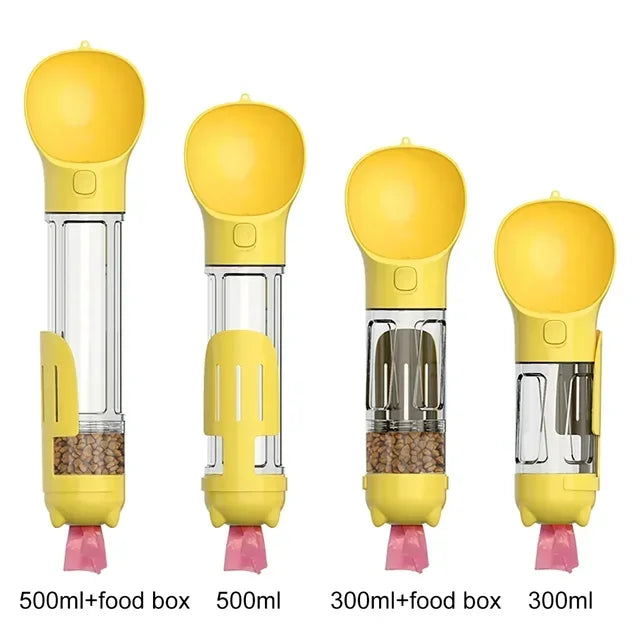 3-in-1 Portable Cat & Dog Water Bottle and Food Feeder