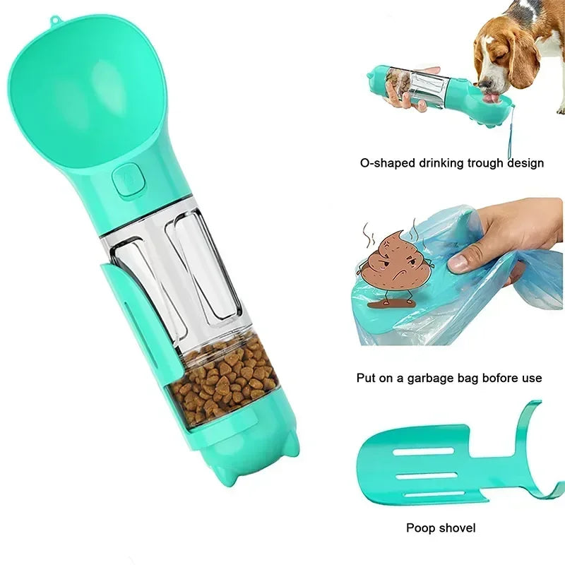 3-in-1 Portable Cat & Dog Water Bottle and Food Feeder